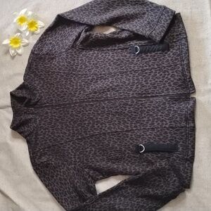 RAFAEL Leopard Print Bomber Jacket - Black and Brown